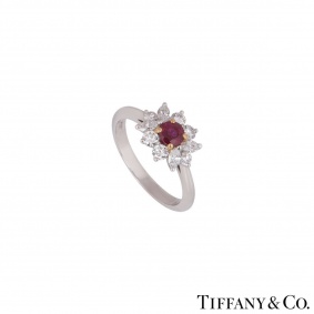 Tiffany & Co. Ruby and Diamond Ring in Platinum Tiffany & Co. Ruby and Diamond Ring in Platinum